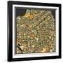 San Francisco Map-Jazzberry Blue-Framed Art Print