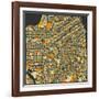 San Francisco Map-Jazzberry Blue-Framed Art Print