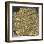 San Francisco Map-Jazzberry Blue-Framed Art Print