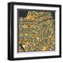 San Francisco Map-Jazzberry Blue-Framed Art Print