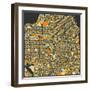 San Francisco Map-Jazzberry Blue-Framed Art Print