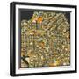 San Francisco Map-Jazzberry Blue-Framed Art Print