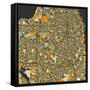 San Francisco Map-Jazzberry Blue-Framed Stretched Canvas