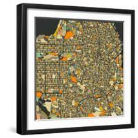 San Francisco Map-Blue Jazzberry-Framed Art Print