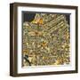 San Francisco Map-Blue Jazzberry-Framed Art Print