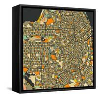 San Francisco Map-Blue Jazzberry-Framed Stretched Canvas