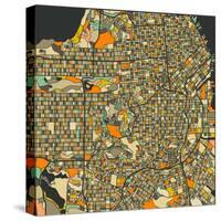 San Francisco Map-Blue Jazzberry-Stretched Canvas