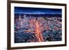 San Francisco - Market Street Night from Twin Peak-Markus Bleichner-Framed Art Print