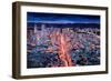 San Francisco - Market Street Night from Twin Peak-Markus Bleichner-Framed Art Print