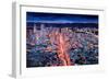 San Francisco - Market Street Night from Twin Peak-Markus Bleichner-Framed Art Print