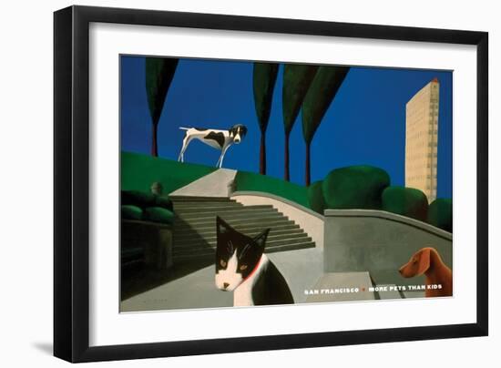 San Francisco - More Pets Than Kids-Mark Ulriksen-Framed Art Print