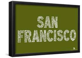 San Francisco Neighborhoods Text Poster-null-Framed Poster