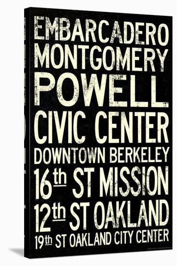 San Francisco Oakland BART Stations Subway Travel Poster-null-Stretched Canvas