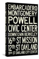 San Francisco Oakland BART Stations Subway Travel Poster-null-Stretched Canvas