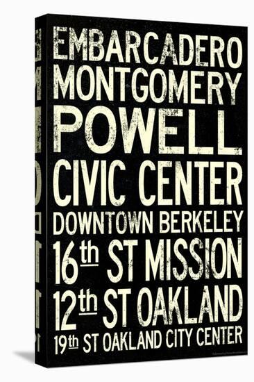 San Francisco Oakland BART Stations Subway Travel Poster-null-Stretched Canvas