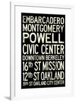 San Francisco Oakland BART Stations Subway Travel Poster-null-Framed Poster