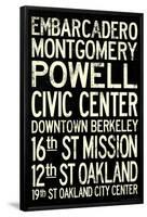 San Francisco Oakland BART Stations Subway Travel Poster-null-Framed Poster