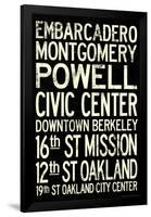 San Francisco Oakland BART Stations Subway Travel Poster-null-Framed Poster