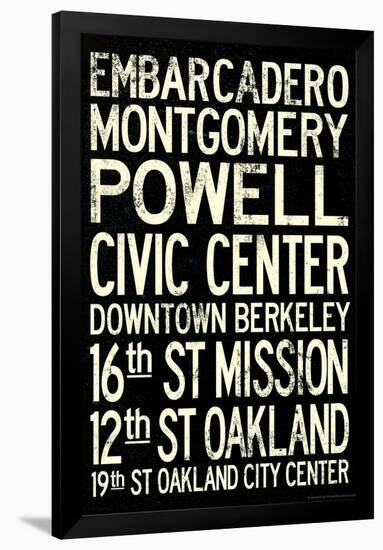 San Francisco Oakland BART Stations Subway Travel Poster-null-Framed Poster