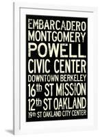 San Francisco Oakland BART Stations Vintage Subway RetroMetro Travel-null-Framed Art Print