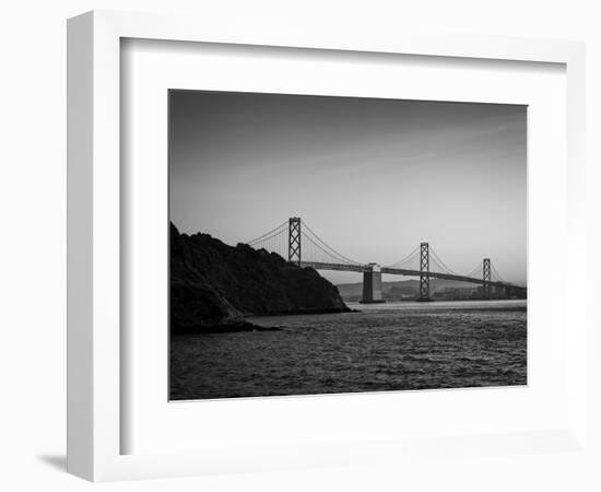 San Francisco-Oakland Bay Bridge at dusk from Treasure Island, San Francisco, California, USA-Panoramic Images-Framed Photographic Print