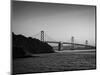 San Francisco-Oakland Bay Bridge at dusk from Treasure Island, San Francisco, California, USA-Panoramic Images-Mounted Photographic Print