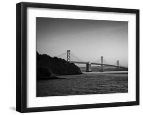 San Francisco-Oakland Bay Bridge at dusk from Treasure Island, San Francisco, California, USA-Panoramic Images-Framed Premium Photographic Print