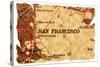 San Francisco Old Map-Pontuse-Stretched Canvas