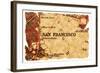 San Francisco Old Map-Pontuse-Framed Art Print