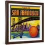 San Francisco Orange Label - San Francisco, CA-Lantern Press-Framed Art Print