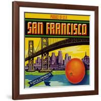 San Francisco Orange Label - San Francisco, CA-Lantern Press-Framed Art Print