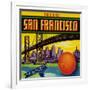 San Francisco Orange Label - San Francisco, CA-Lantern Press-Framed Art Print