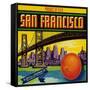 San Francisco Orange Label - San Francisco, CA-Lantern Press-Framed Stretched Canvas