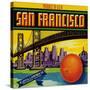 San Francisco Orange Label - San Francisco, CA-Lantern Press-Stretched Canvas