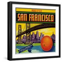 San Francisco Orange Label - San Francisco, CA-Lantern Press-Framed Art Print