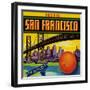 San Francisco Orange Label - San Francisco, CA-Lantern Press-Framed Art Print