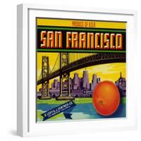 San Francisco Orange Label - San Francisco, CA-Lantern Press-Framed Art Print