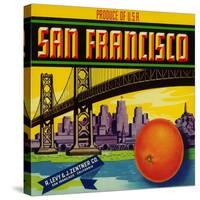 San Francisco Orange Label - San Francisco, CA-Lantern Press-Stretched Canvas