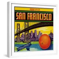 San Francisco Orange Label - San Francisco, CA-Lantern Press-Framed Premium Giclee Print