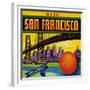San Francisco Orange Label - San Francisco, CA-Lantern Press-Framed Premium Giclee Print