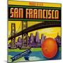 San Francisco Orange Label - San Francisco, CA-Lantern Press-Mounted Premium Giclee Print