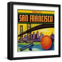 San Francisco Orange Label - San Francisco, CA-Lantern Press-Framed Art Print