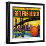 San Francisco Orange Label - San Francisco, CA-Lantern Press-Framed Art Print