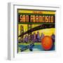 San Francisco Orange Label - San Francisco, CA-Lantern Press-Framed Art Print