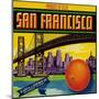 San Francisco Orange Label - San Francisco, CA-Lantern Press-Mounted Art Print