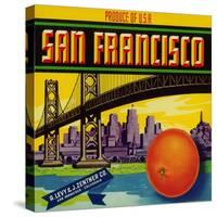 San Francisco Orange Label - San Francisco, CA-Lantern Press-Stretched Canvas