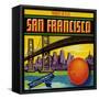 San Francisco Orange Label - San Francisco, CA-Lantern Press-Framed Stretched Canvas