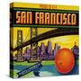 San Francisco Orange Label - San Francisco, CA-Lantern Press-Stretched Canvas