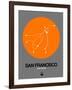 San Francisco Orange Subway Map-NaxArt-Framed Art Print