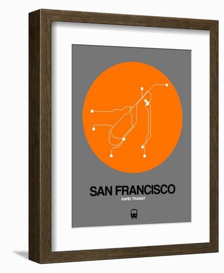 San Francisco Orange Subway Map-NaxArt-Framed Art Print